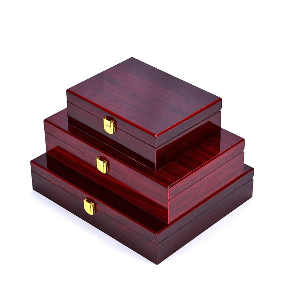 High Gloss Piano Paint Custom Laser Logo MDF Pasted Special Paper Empty Wooden Gift Packaging Box