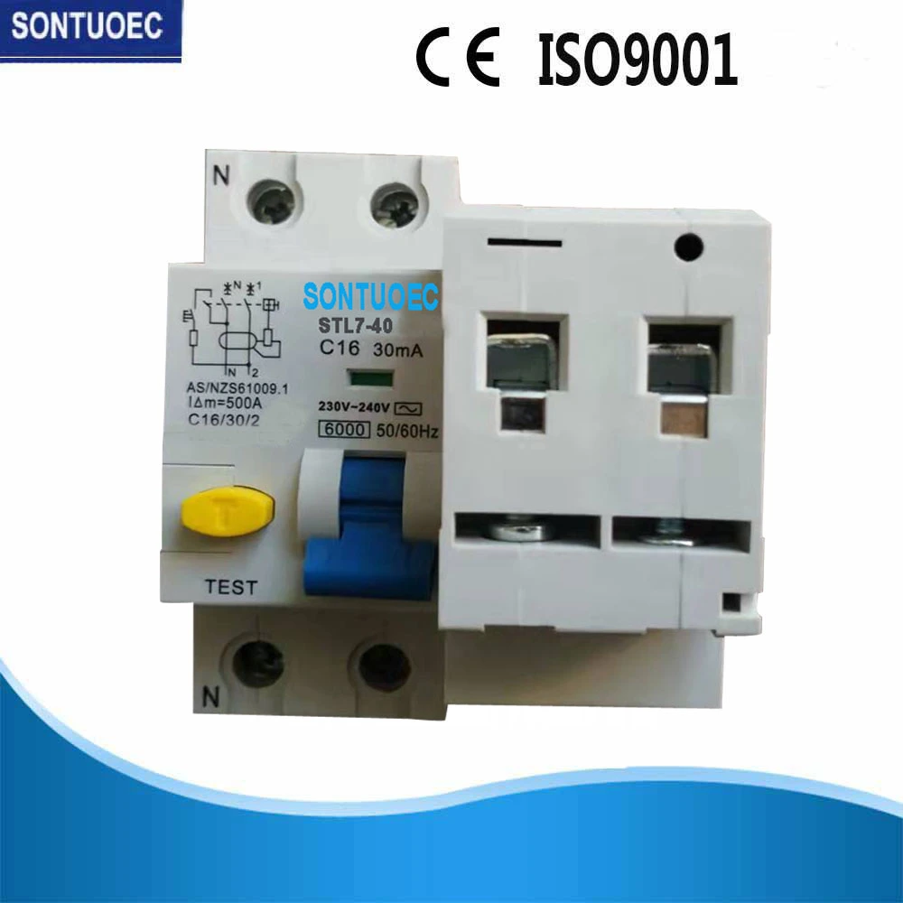 Sontuoec 2p 40A 30mA RCBO Modèle magnétique Disjoncteur de type a