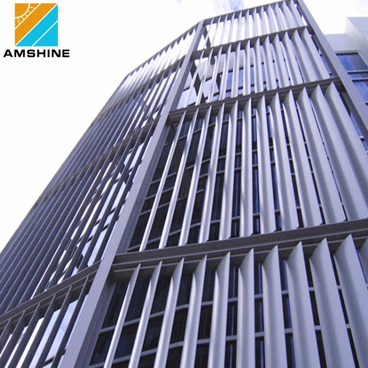 Аэродинамическое Sun фасад высокого качества Жалюзи горизонтальные и вертикальные под действием электропривода