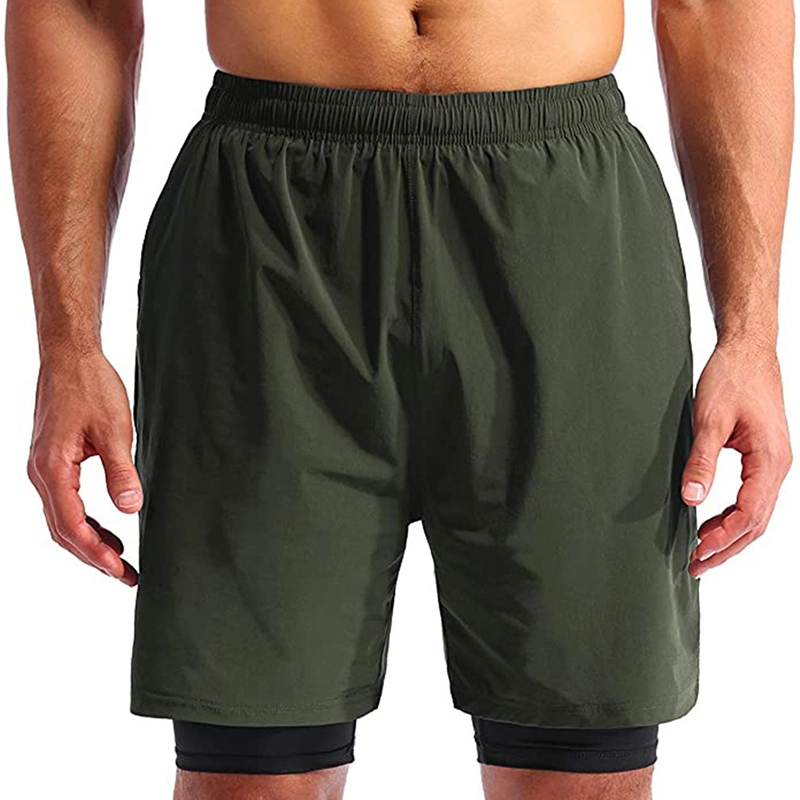 Water Repellent Quick-Dry Breathable Lightweight 4-Way Stretch Mens Swimming Shorts with Compression Boxer Shorts