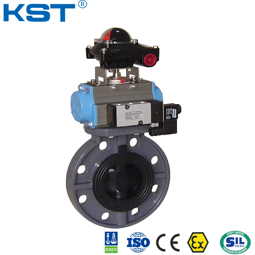 Pneumatic Actuated Wafer UPVC Butterfly Valve