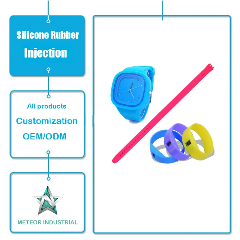 Customized Silicone Rubber Injection Mould Products Promotional Gifts Silicone Wristband Bracelet Watch Band