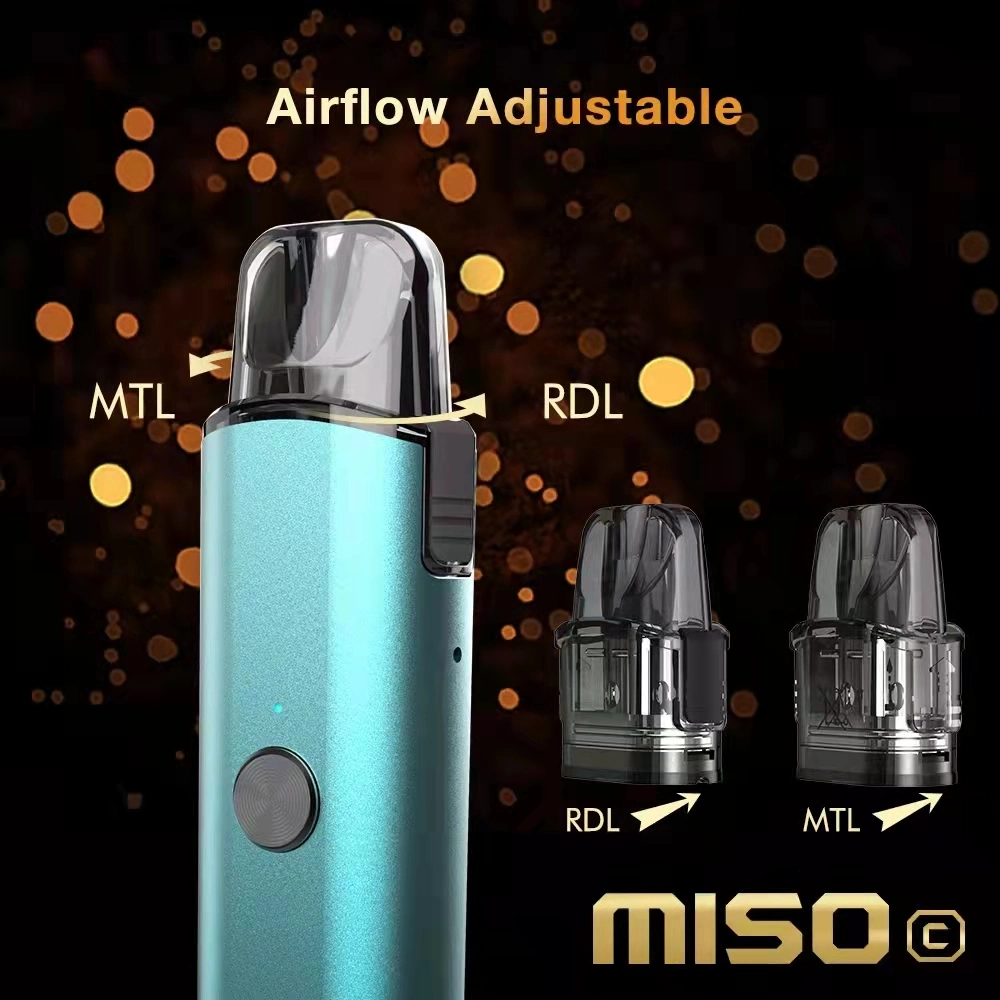 Venda por grosso de cigarros elétrico Miso C abrir Pod Kit com 7 cores Kit Pod Vape carregamento rápido