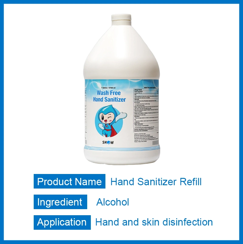 Tuer les germes 75 l'alcool fondée Hand Sanitizer Gel 1 gallon de remplissage