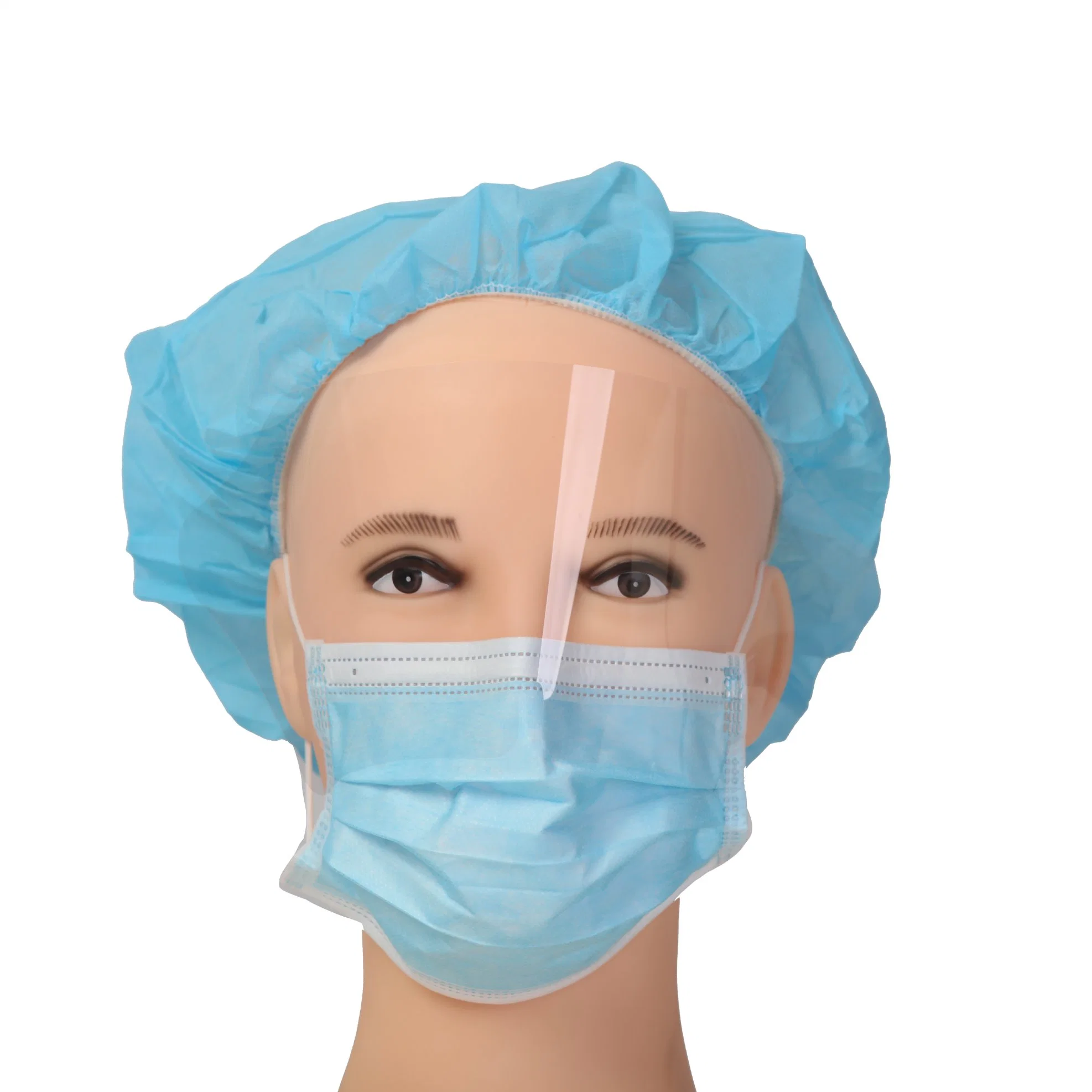 Grossista tipo IIR descartável, não tecido 3 Ply face cirúrgica Máscara com máscara facial Shield Medical