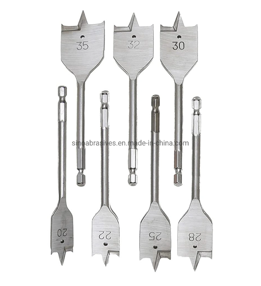 Wholesale/Supplier 8PCS Hex Shank Paddle Flat Wood Boring Drills Bit Set for Hand Power Tools