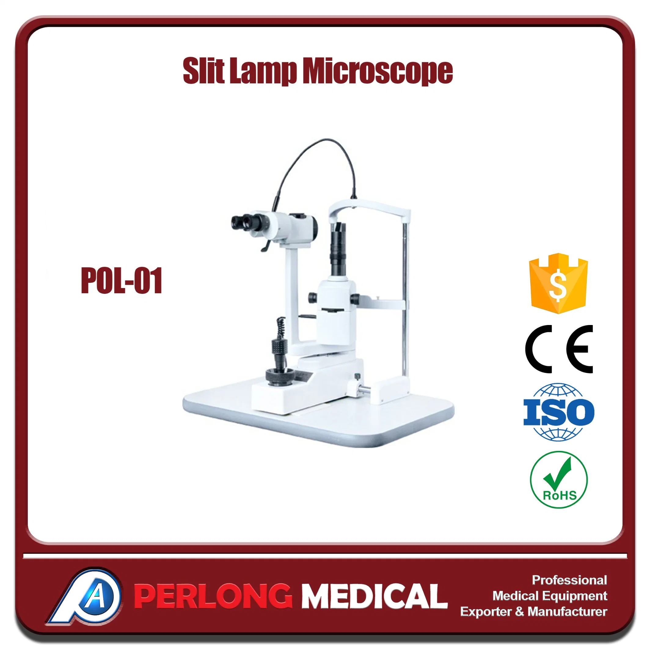 Pol-01 Medical Equipment Converging Stereoscope Optical Slit Lamp Microscope