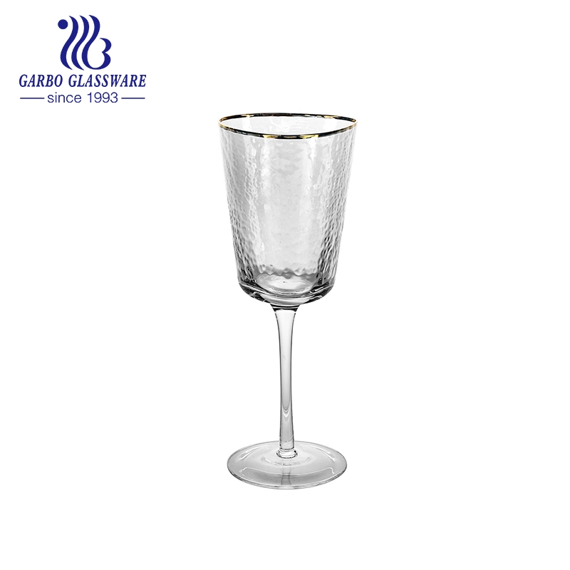 Al por mayor de 16oz Custom Color Plomo Barware tallo largo negro Cáliz Stemware creativo de la Copa de Champagne cristal de vino tinto de cristal