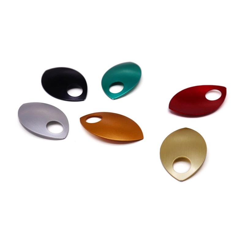 Dongguan Factory Custom Stamping Blank Anodized Aluminum in Multiple Colors 20mm Dragon Carved Tear Drop Pendants Metal Dragon Scale with Holes