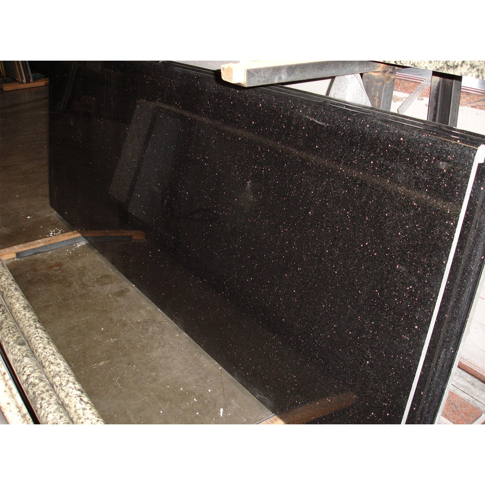 Comptoir de taille personnalisée Galaxy Big Granite Black matériaux de construction de dalle Dalle de carreaux de granit avec revêtement de sol en pierre noire