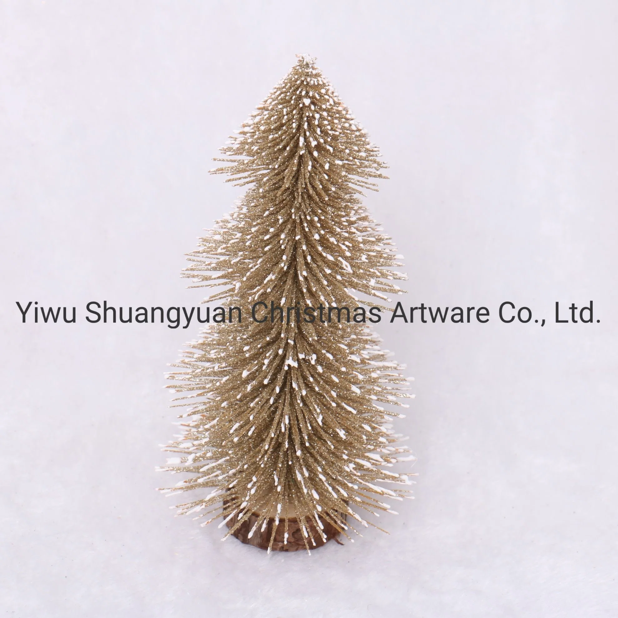 Gold Mini White Cedar Desktop Decoration Xmas Tree Home Room Table Ornament