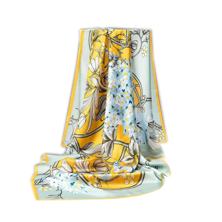 Bufanda de seda para mujer 100% pura con estampado personalizado de China