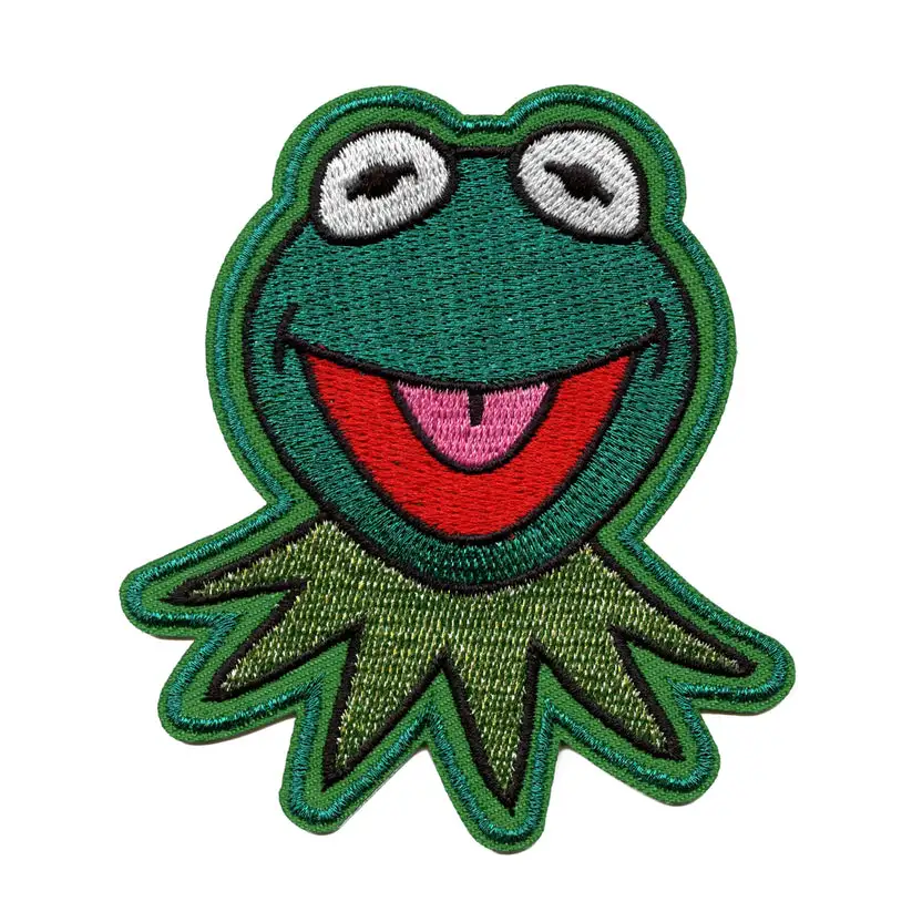 China Maker Custom Cartoon Frog Heat Transfer Serging Stitch Garment Acessórios emblemas Badge Use carteira de casaco Jean Jacket Quilt Para decoração
