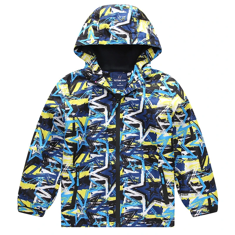 Foreign Trade Children's Clothing Boys' Jacket Autumn New Casual Hooded Children's Windbreaker Europe and The United States Camouflage Children's Rushing Jacket