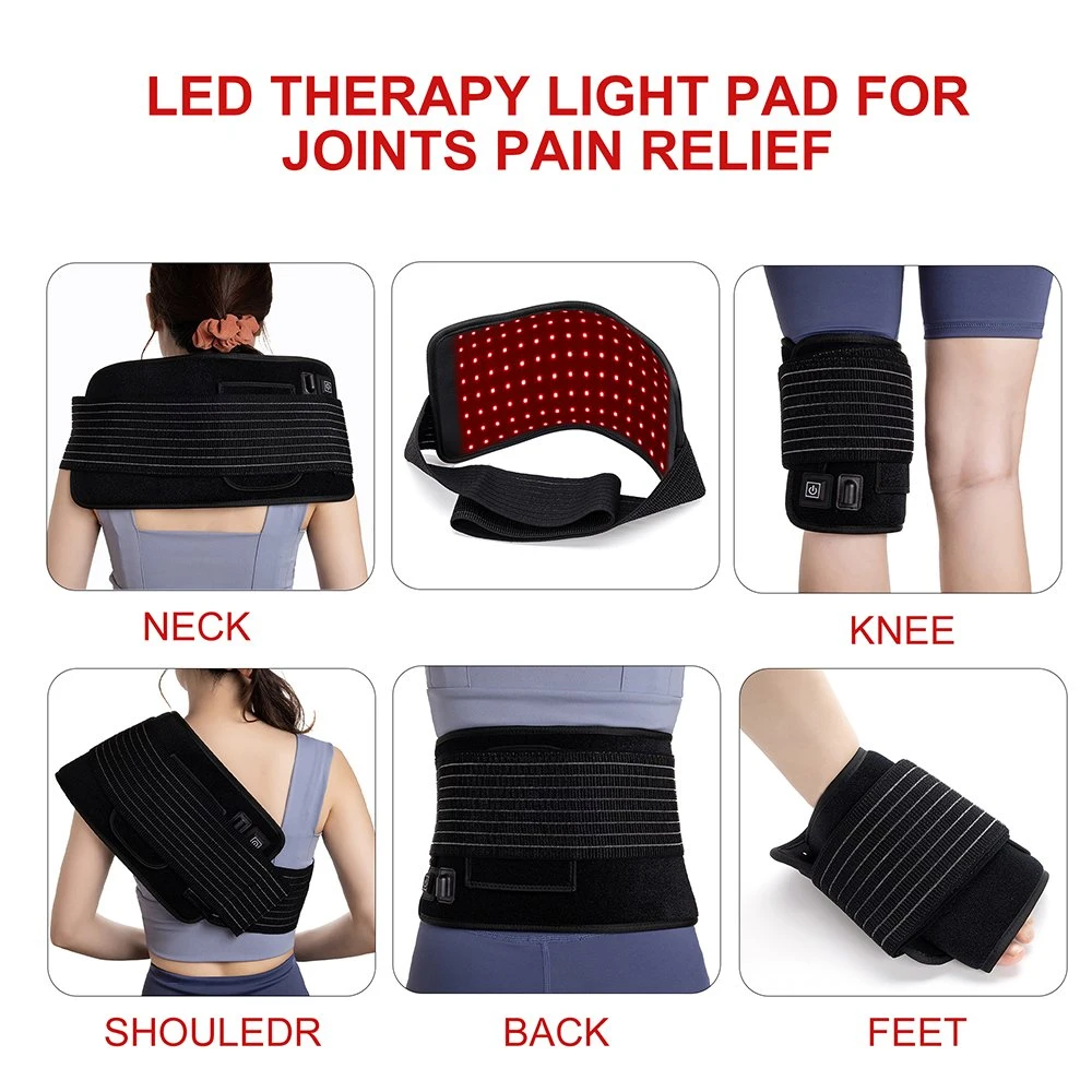 Factory Portable Walk Free No Emf Arm Waist Wrap Weight Loss Pain Relief Pad LED Near Infrared Red Light Therapy Belt