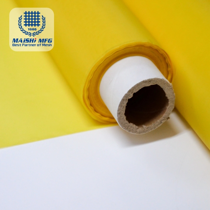 Silk Screen Printing Mesh Plain Weave Polyester Mesh White Yellow Color