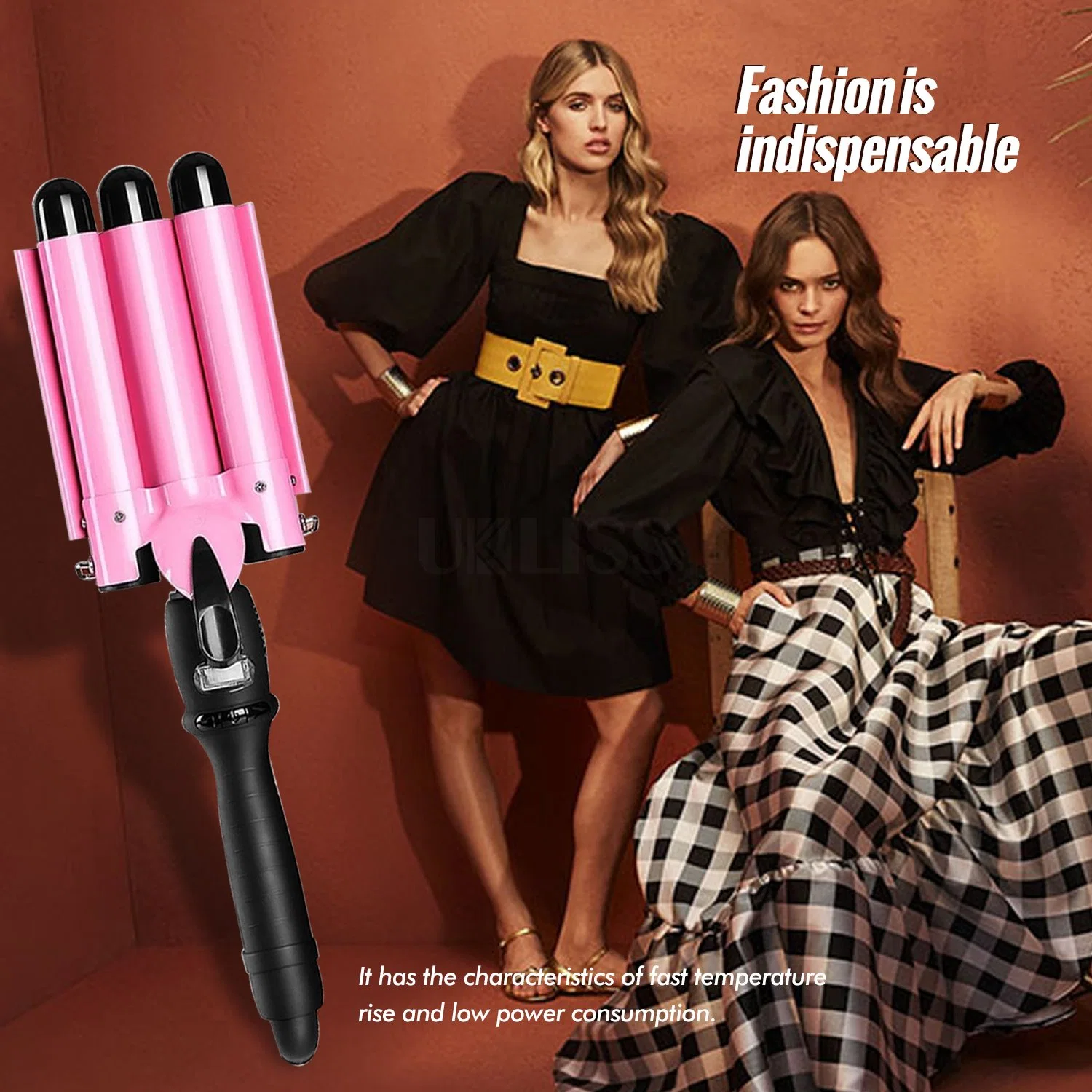 Top Quality Hair Curler High Tide Ceramic Waver Iron OEM Mermaid 3 Barrel Hair Curler with LCD Display Hair Stylist