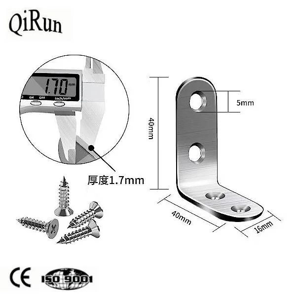 Thickened Stainless Steel Corner Code Furniture Connector Angle 90 Degrees Fastener Hardware Fittings