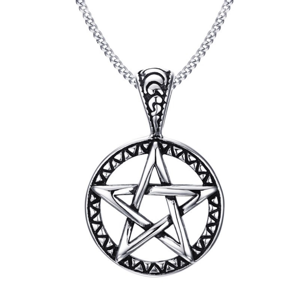 Spot Fashion Jewelry Accessories Wholesale 45.4mm Stainless Steel Pentawn Star Cast Pendant European and American Fashion Jewelry
