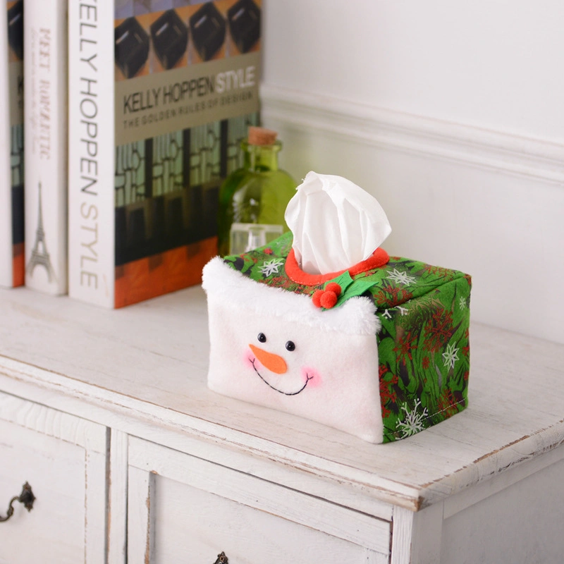 Promotion New Design Christmas Decorative Ornaments Snowman Desktop Tissue Box