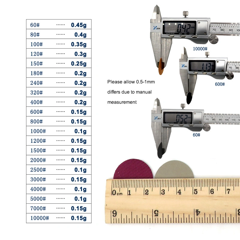 1 Zoll Flocking Hook and Loop Siliziumkarbid Wasserdichtes Schleifpapier Für Nass- und Trockenschliff Polieren