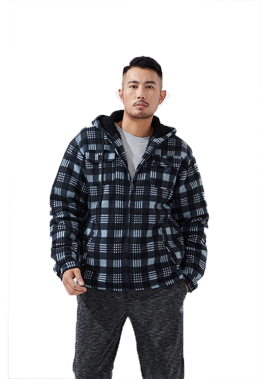 100% Polyester OEM Custom Fleece Hoodie Men Winter Sportswear Jacket
