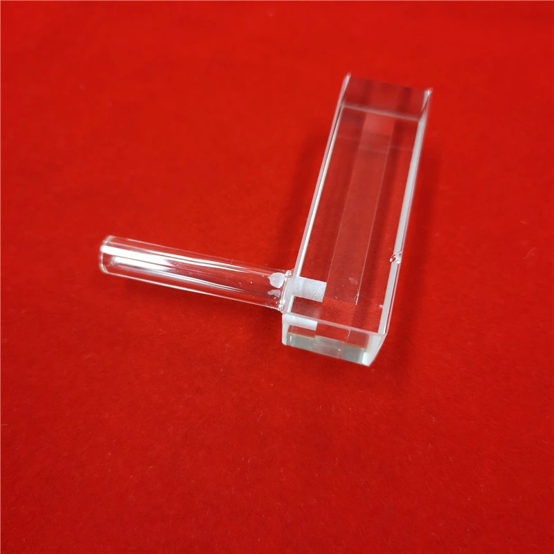 High Light Transmittance Transparent Customized Flow Quartz UV Cuvette Lab Spectrometer Large Cell