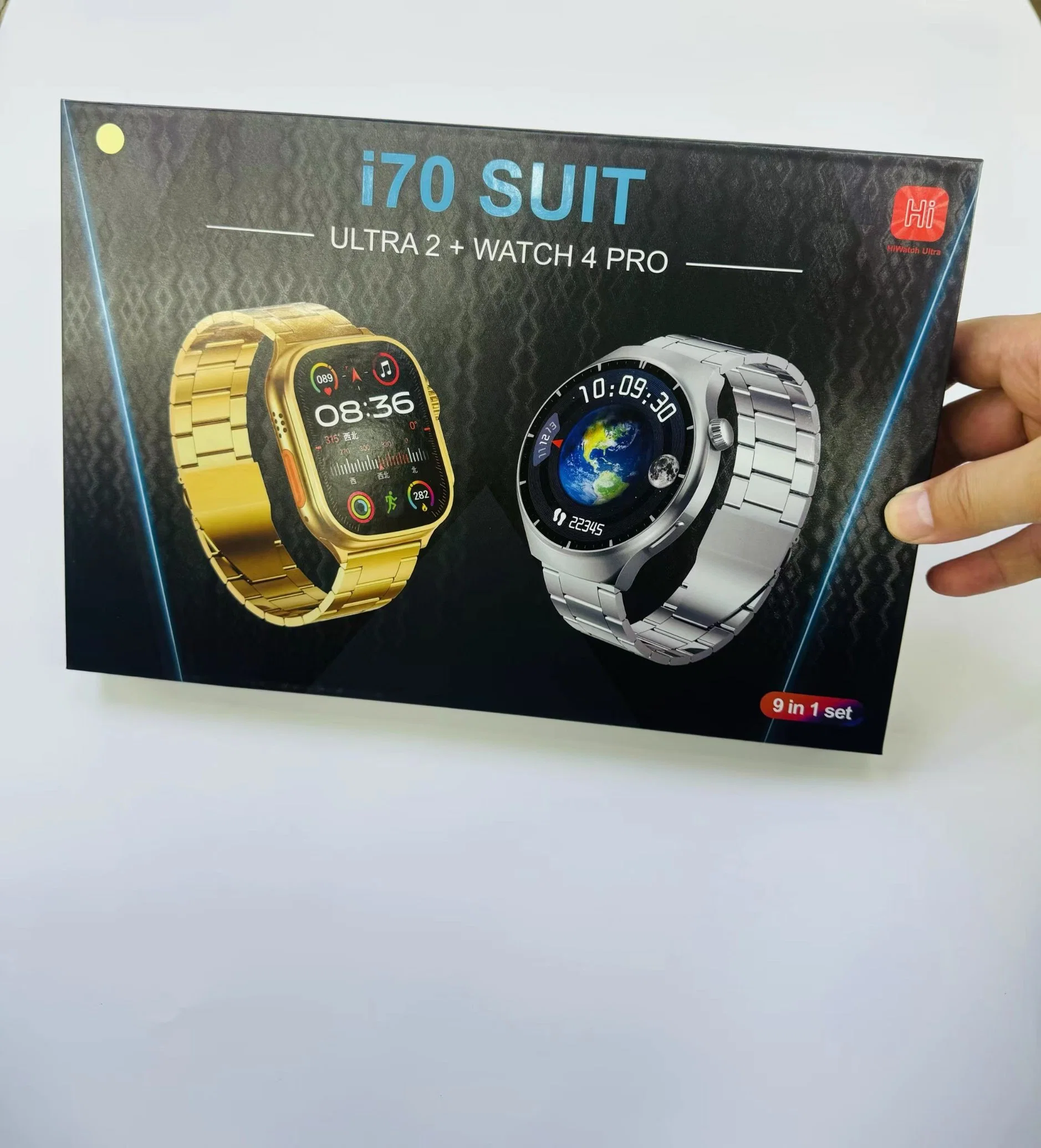 9 in 1 Smartwatch I70 Suit Square+Round Watch Bodys+7 Straps+Watch 4 PRO Leather Metal Straps 49mm Ultra 2 Smart Watch for Sport