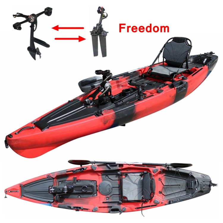 Best-Selling 12FT Kayak d'entraînement de la pédale de pêche unique 2 Système de la pédale peut être choisir