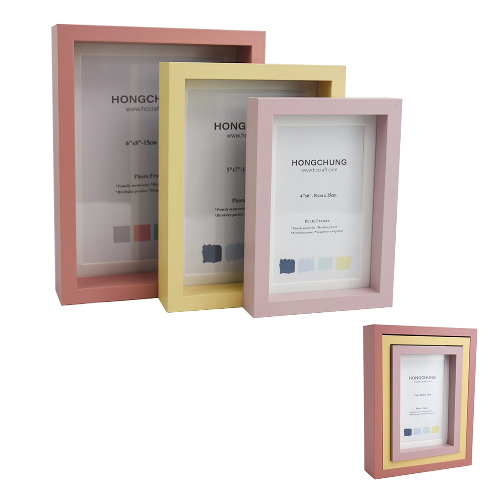 Nouveaux beaux MDF envelopper de papier Photo Frame imbriqués défini pour la décoration d'accueil