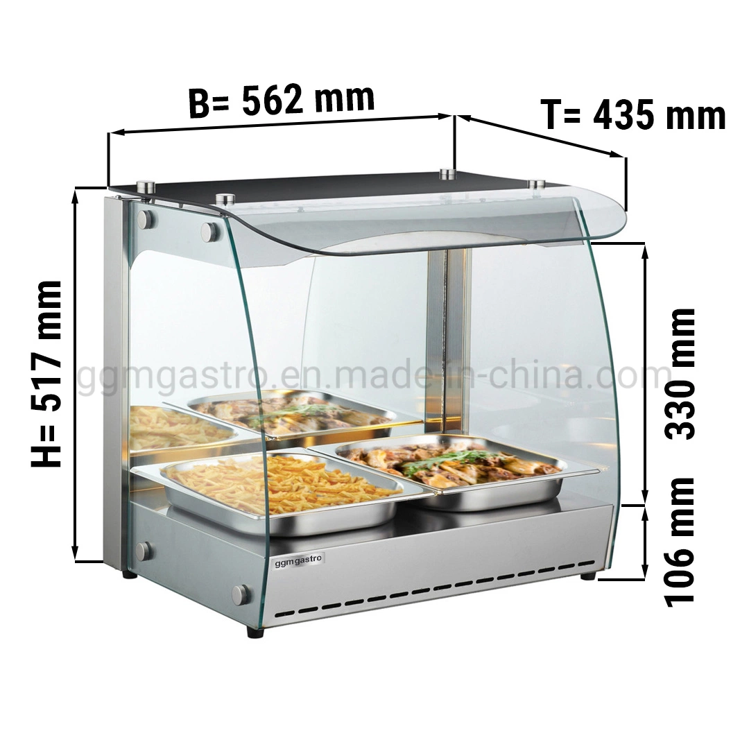 Heating Food Display Cabinet Heated Display Case