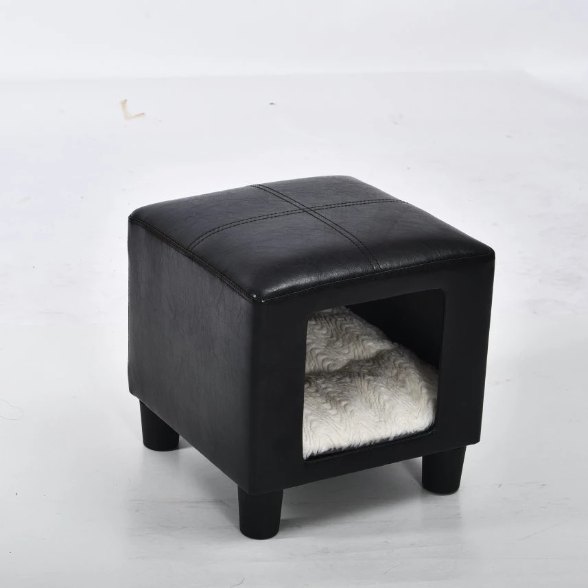 PU Leather Human Sitting Cat House Bed Sofa Cat Furniture Stool