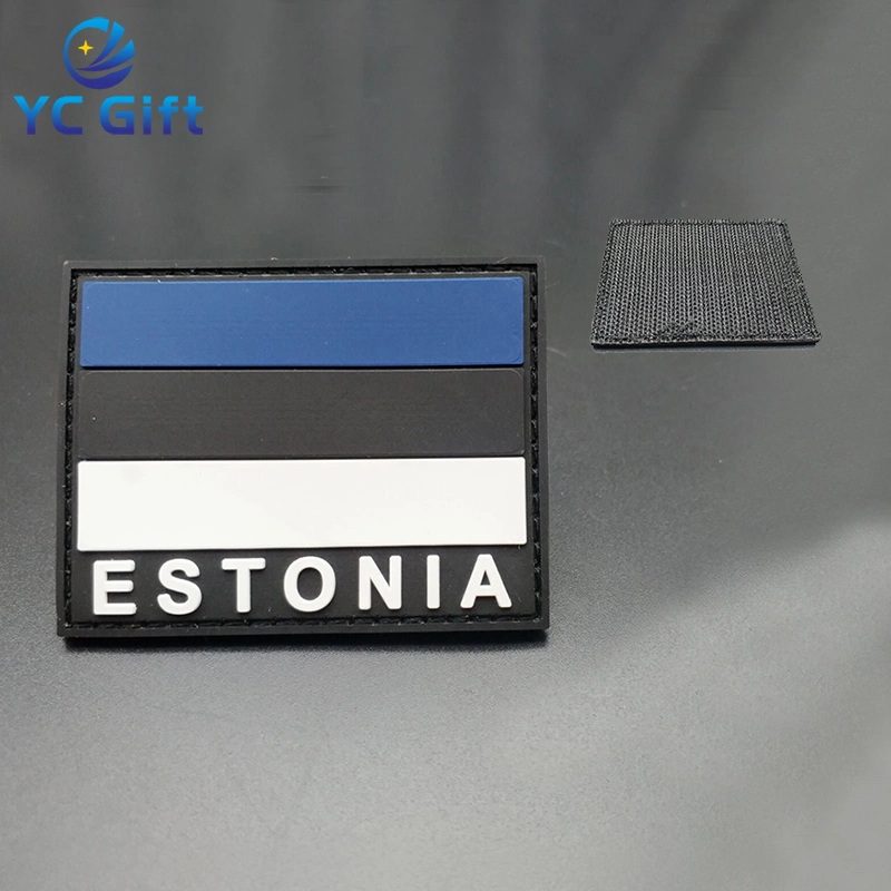 Plástico 2D PVC Rubber Patch Heat Transfer Decoration Uniform Badge Clothing Label Printing in China