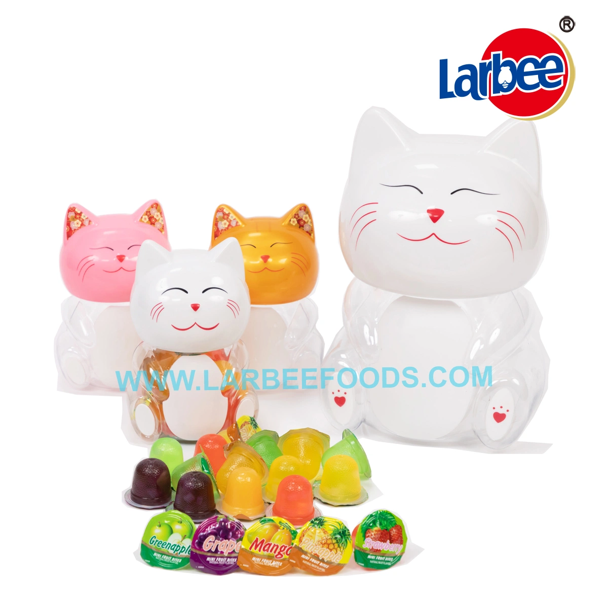 New Arrivals Larbee Brand 16.5g Fruit Jelly in Small Cat Jar