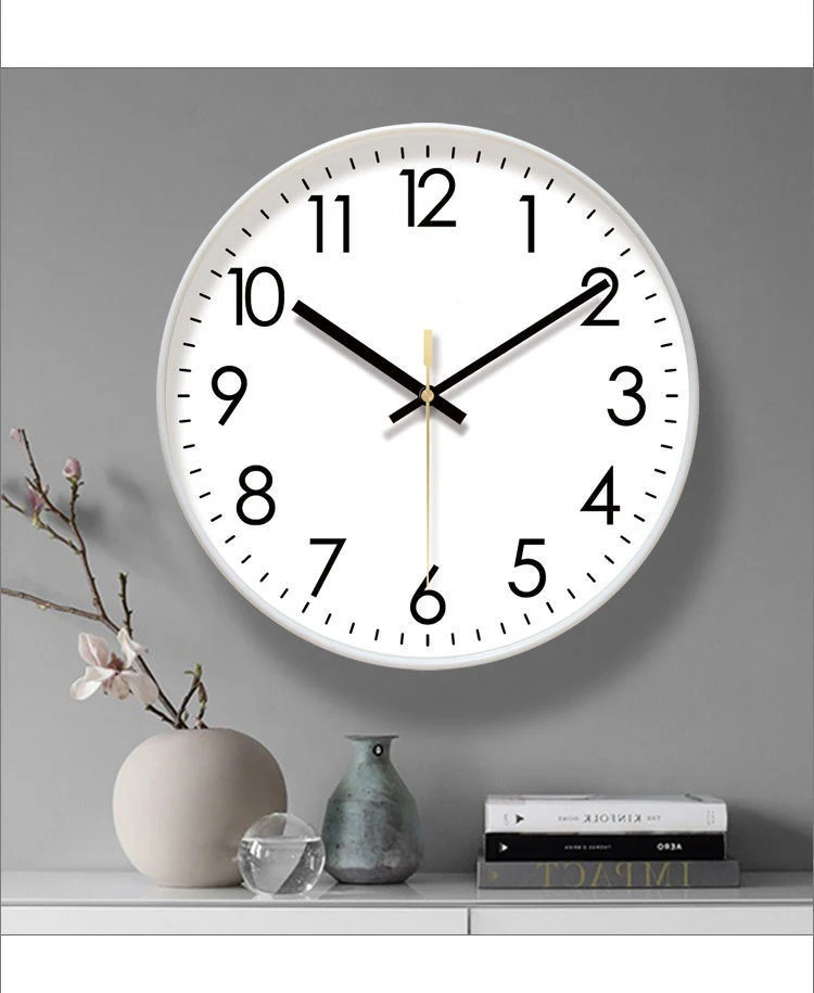 Custom 12 "30 Cm Modern Design Plastic Classic Quartz Analog Watch Home Decoration Wall Clock Round Mute Wall Clock