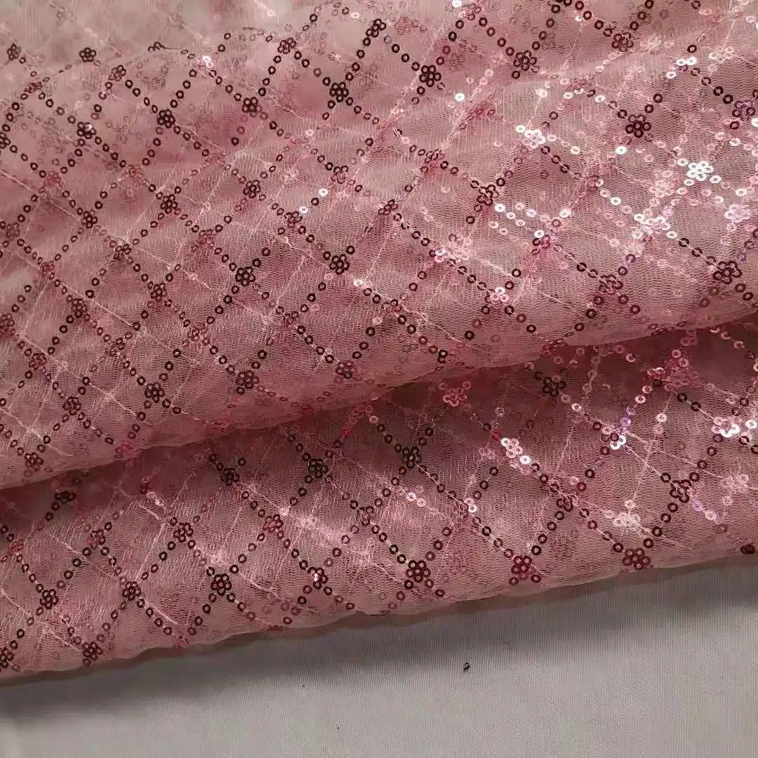 Hot Quality Shiny Colorful Sequins and Beaded Tulle Fabric Wholesale/Supplier Indian Sequin Fabric