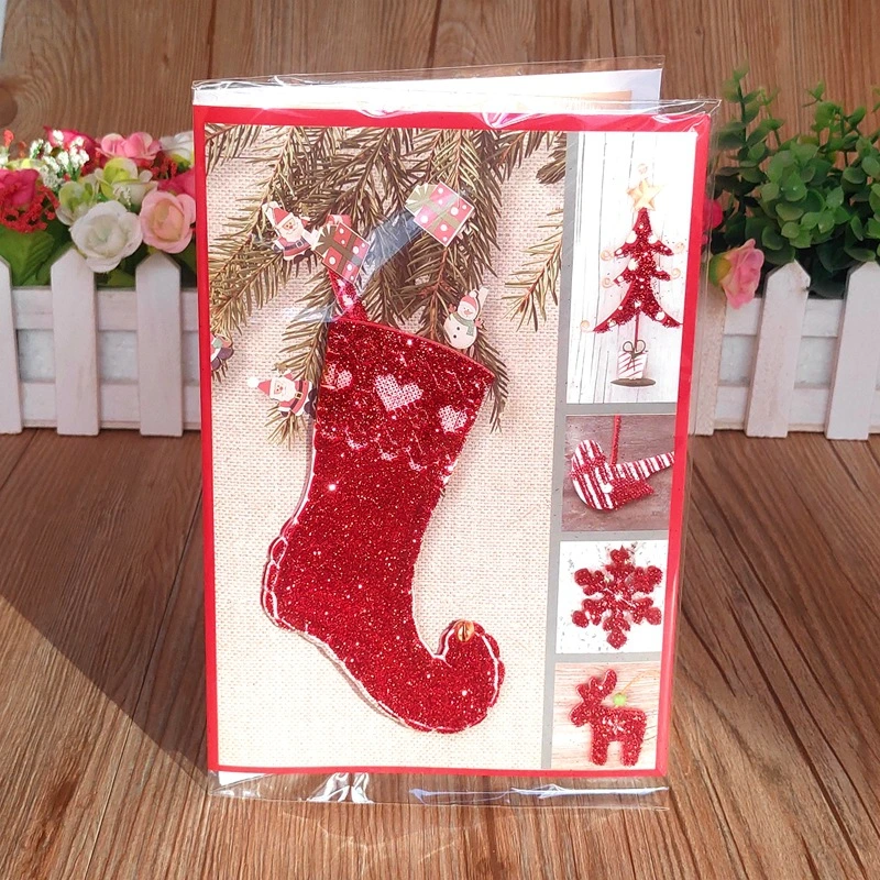 New 12 Style Mix Christmas Music Greeting Card Musical Marry Christmas Greeting Card for Giveaways Gift