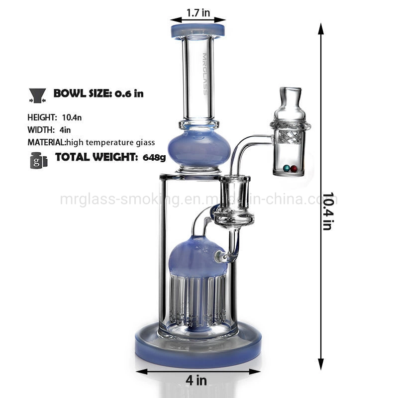 Populares de borosilicato de alta seta azul botella lavagases tubería de agua de vidrio el reciclaje de vidrio del tubo de mano de Shisha Hookah