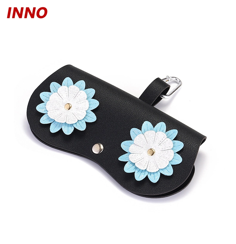 Inno-R019 Cute Ornament Sunglasses Holder Handmade Eyeglasses Sun Glasses Bag Custom Logo Eyewear Eye Glasses Travel Luxury Cartoon PU Leather Sunglasses Case