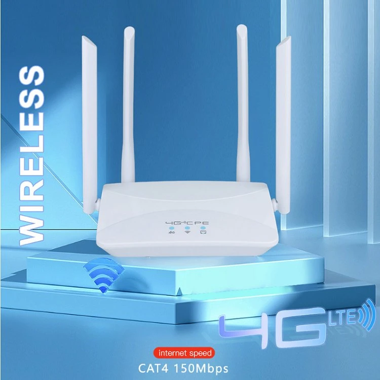 Router WiFi 300Mbps CPE de alta velocidad 4G para interiores y exteriores Con ranura para tarjeta SIM WiFi inalámbrica