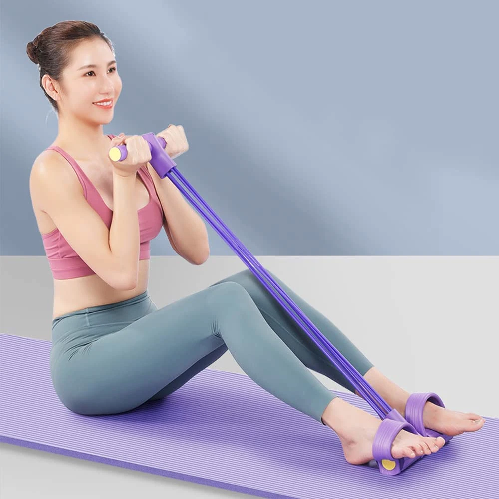 6-Tubo elástico Extractor de pedal de Yoga de la banda de látex natural de la Resistencia, la tensión de la cuerda, para el abdomen y cintura/Estiramiento de la pierna/brazo de la formación de adelgazamiento