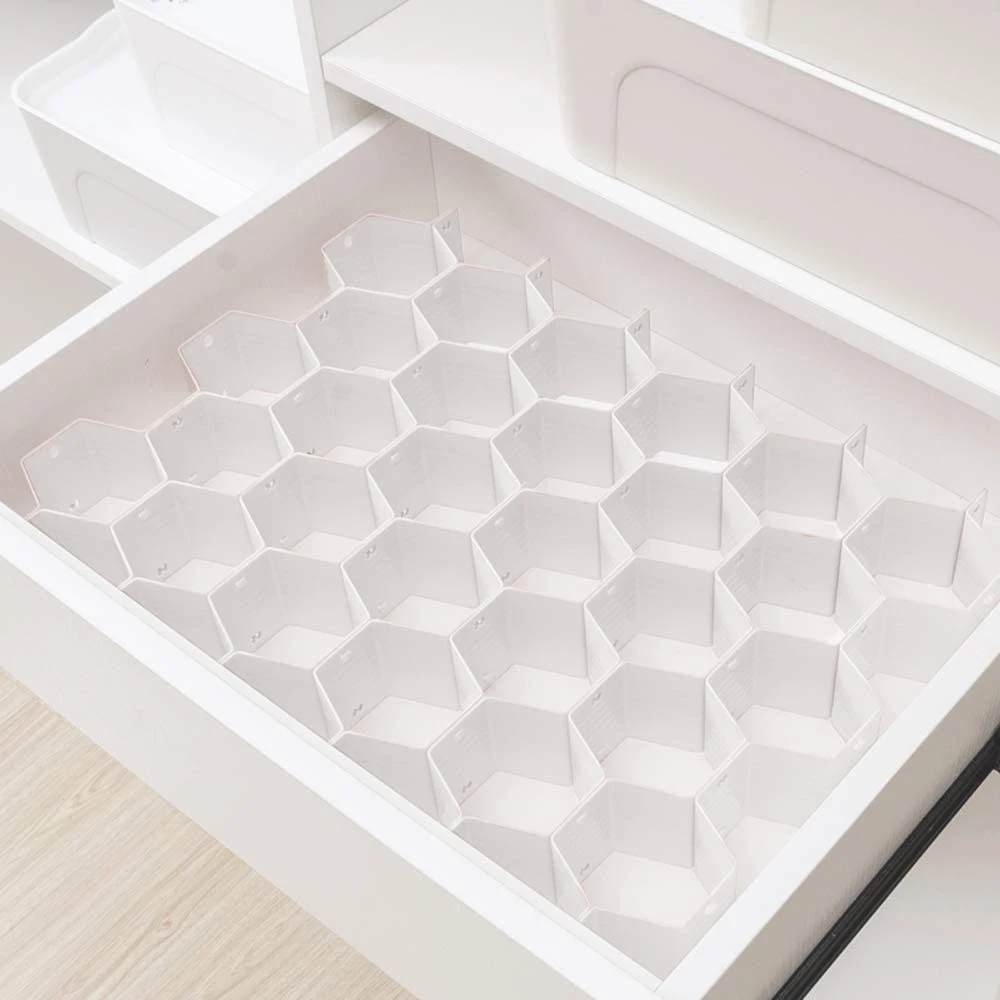 Plastic Drawer Dividing Organizer 8PCS DIY Plastic Grid Honeycomb Drawer Divider