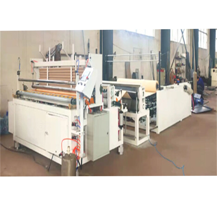 1200mm Automatic Embossed and Perforated Toilet Tissue Paper Making Glue Lamination Kitchen Towel Paper Rewinding Paper Product Making Machine