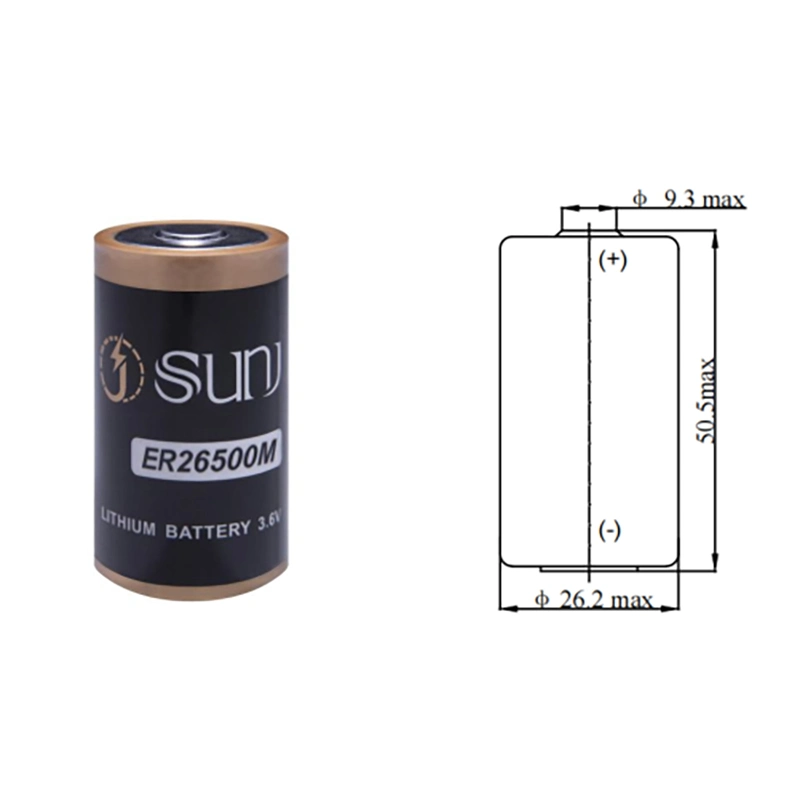 3,6V 6000mAh Er26500m batería de litio no recargable de alta potencia para Common Metros