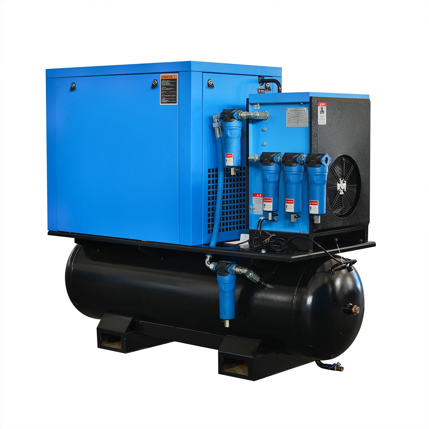 Integrated 7.5kw 15kw 22kw 8/10/16 Bar AC Power Electric All in One Screw Air Compressor with Air Dryer & Tank