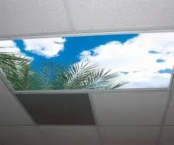 Blue Sky and White Clouds Square LED Panel Ceiling Light for Decoration Indoor