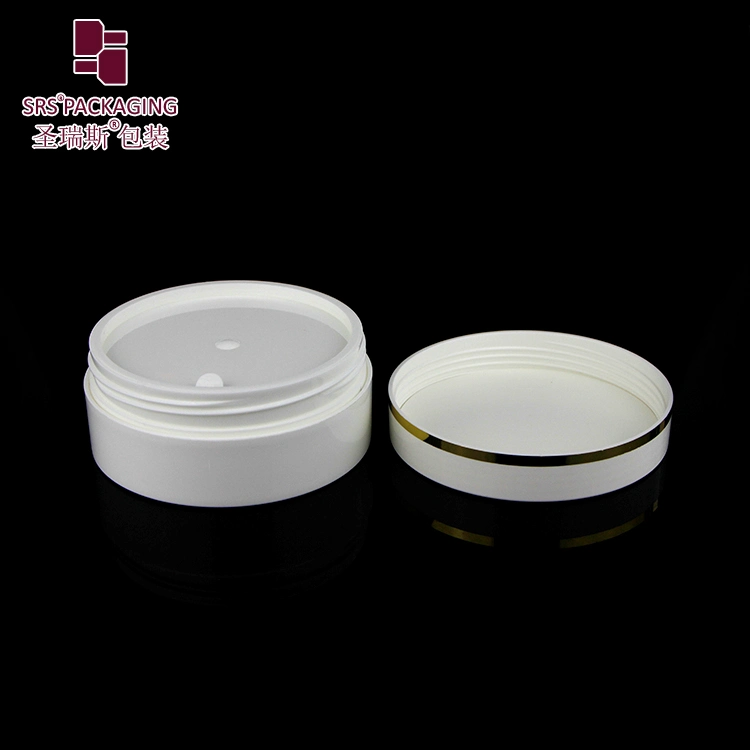 SRS 30ml 50ml 100ml 150ml 200ml 250ml 300ml Short Flat Double Wall PP Plastic Cream Jar for Hair Care Gel