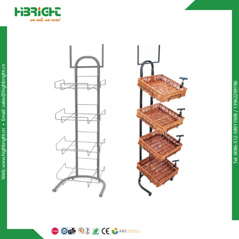 La pantalla de metal Pan Rack Rack cuadrado con cesta