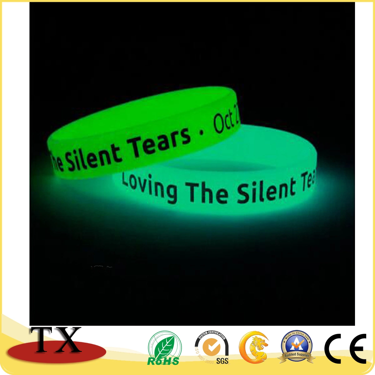 Promotional Custom Rubber Band, Customized Good Quality Silicone Wristband