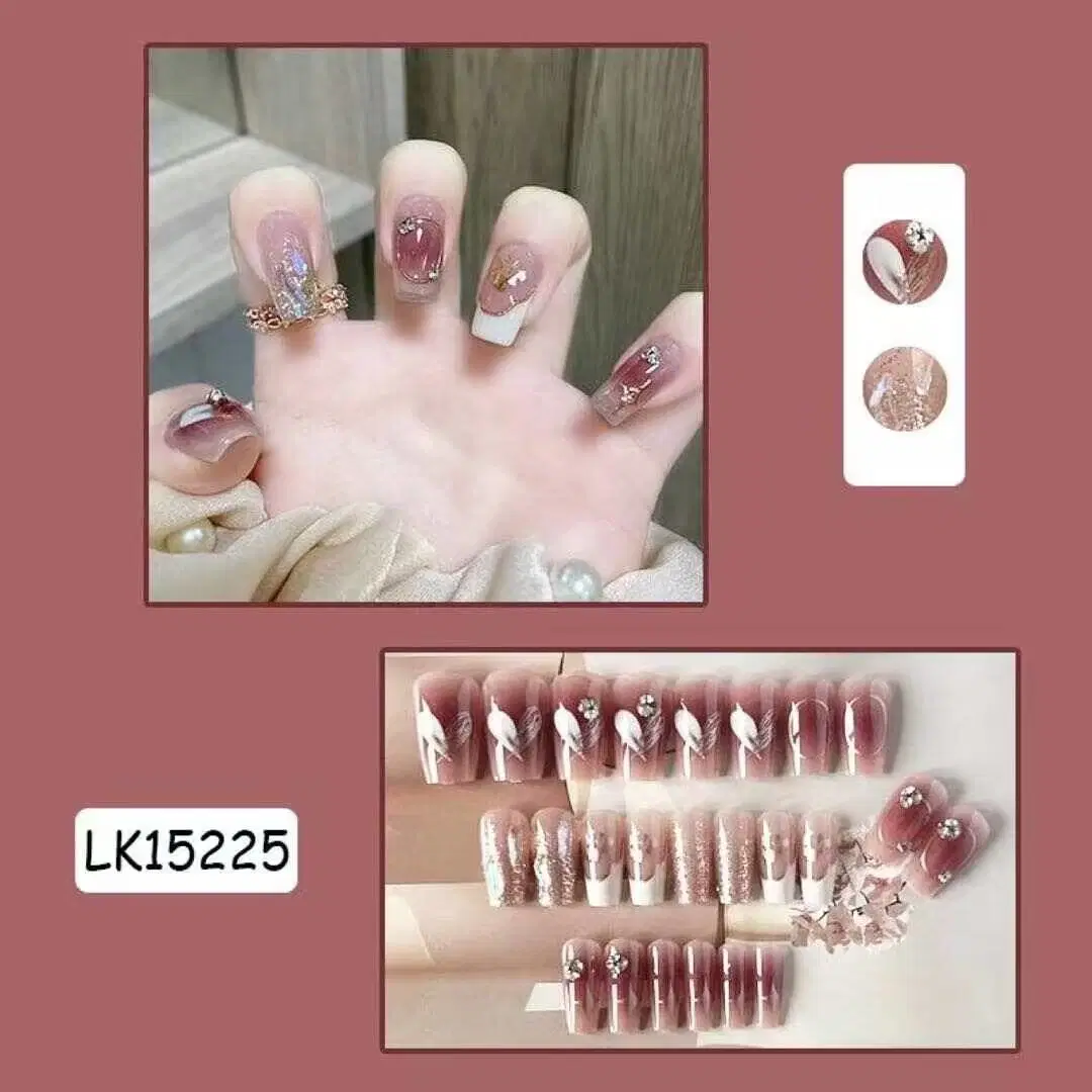 2023 Ins Nueva Moda Prensa de Alta calidad en Nails privado Etiqueta Custom Acrílico Artificial Gel Art Nails Embalaje Caja dedo Clavo